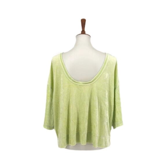 MSRP $68 We The Free Crushed Velvet Velour Green Low Back Top XS-L QUICKSHIP - Picture 4 of 7